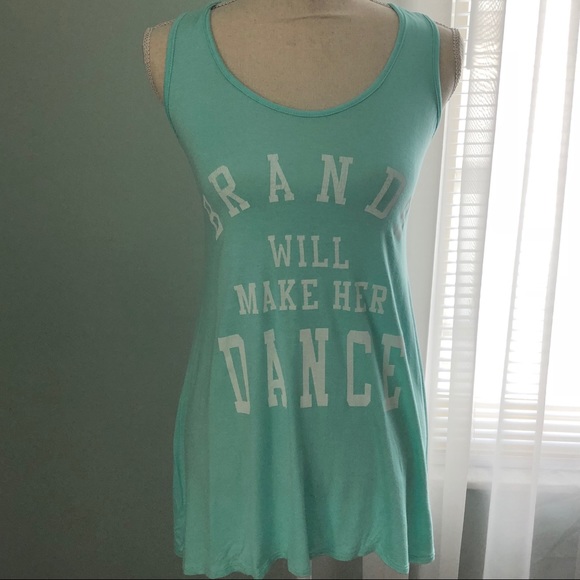 Boutique Tops - NWOT “Brands Will Make Her Dance” Mint Tank / SM
